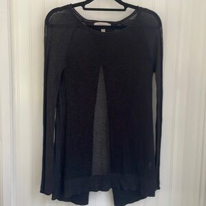 PHILOSOPHY‎ women’s black sheer mesh long sleeve open back sweater cover up S